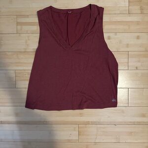 ALO Yoga Burgundy V-Neck Tank Top